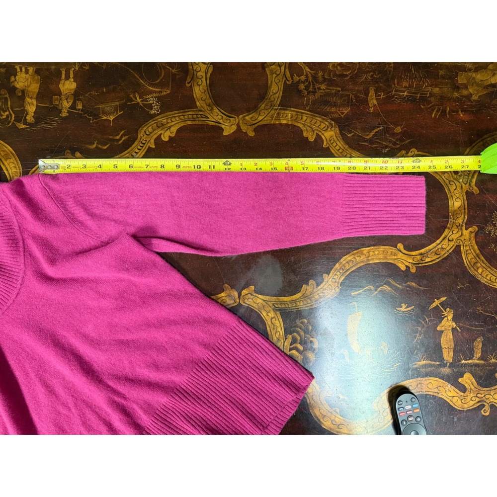 Apt 9 Pure Cashmere Pink Magenta Cowl Neck Pullover Sweater Cozy Minimalist L - Picture 6 of 13